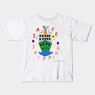 Safe Shipping Illustration on White Background Kids T-Shirt